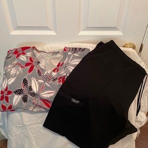 GT Performance large scrub top & Cherokee Workwear large, tall scrub pants